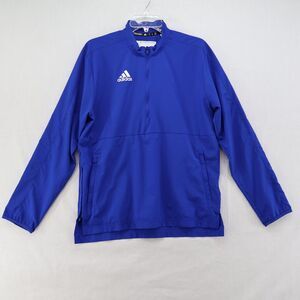 Adidas Primegreen Mens Coach Long Sleeve 1/4 Zip Jacket Pocket XS Royal Blue
